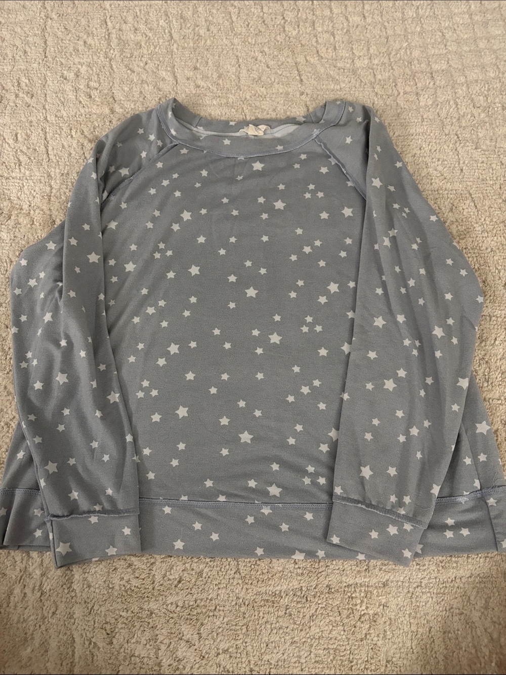 Marshalls Light Blue Star Print Long Sleeve Top